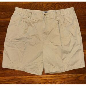 VTG‎ Tommy Hilfiger Chino Shorts Men 42 7" Beige Khaki Pleated High Waist Preppy